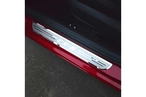 ZENCIX 4pcs Car Door Sill Scuff Plate, For Mazda CX-5 2017-2021, Stainless Steel Protector Strips, Non-Slip Anti-scratch Exterior Decoration Accessories
