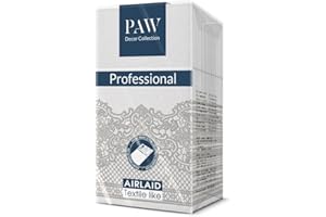 PAW DECOR COLLECTION PAW - Servietten aus Airlaid - Stoffähnlich (1/8 pocket) I 25 Stück I Ideal für Hochzeit, Taufe, Kommunion, Geburtstag I Stoffservietten - Ornament, Silber I Farbe: Royal Lace (silver)