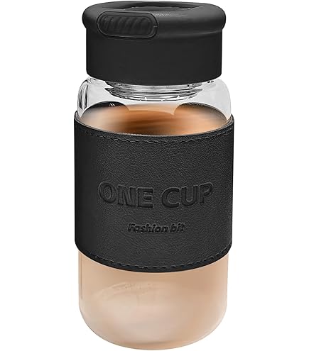 Shaker Protéiné En Verre GLASFABRIK 500ml - Sans BPA, Goût Neutre - Avec Boule Mélangeuse Acier Inox - Étanche