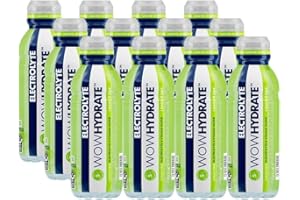 YOGI TRADE Wow Hydrate Electrolyte Water – Sports Drink with Essential Vitamins for Energy Boost & Maximum Hydration, 500ml (Pack of 12, Lemon & Lime)