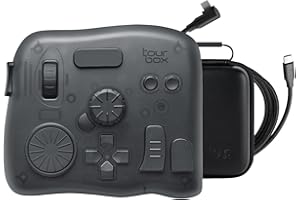 TOUR BOX TourBox Elite, Controller per Video Editing Fotografico, Bluetooth Tastiera di Scelta Rapida Personalizzata, Console Creativa per Photoshop Lightroom Premiere, Twavoletta da Disegno Windows Mac PC