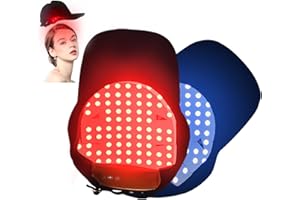 HKJPLVF Casque De Croissance Des Cheveux, 630 Nm, 650 Nm, 470 Nm, LumièRe Rouge Et Bleue, 4 Modes, Massage Par Vibration, 70 Led, Pour Favorise La Repousse Rapide Des Cheveux, Pour Hommes Et Femmes