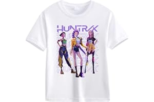 Generisch K-Pop D-Emon Hunters T-Shirt Unisex Shirt Rundhals Kurzarm Casual Graphic Für Mädchen Stil Streetwear Crop Top Cosplay Halloween Party Mode Mädchen Und Teenager 2-13 Jahre