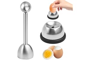 FOURINDO Coupe-œufs en acier inoxydable, coupe-œufs, ouvre-œufs, crackers d'œufs, outil pour œufs durs et mous