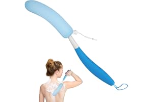 LEETYE MEI Back Scrubber for Shower with Anti-Slip Long Handle, Body Shower Brush for Men Women Elderly, Mesh Sponge Bath Brush Body Scrubber for Exfoliating Skin and A Soft Scrub - Can Produce Rich Foam