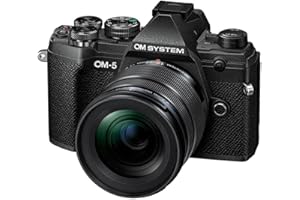 Appareil Photo Micro Four Thirds Om System Om-5 avec Objectif M.Zuiko Digital Ed 12-45mm Pro, capteur Live MOS de 20 mégapixels, stabilisation d'image sur 5 Axes optimisée, IP53, Noir/Noir