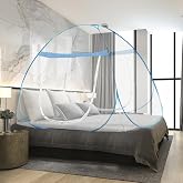 mizikuu Mosquito Net Bed, Mosquito Net Pop Up Mosquito Tent Foldable Portable Tight Mesh Mosquito Net Large Double Door Mosqu