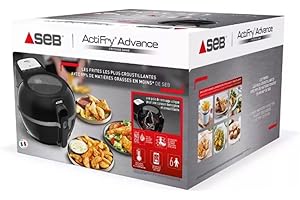 SEB ACTIFRY ADVANCE 1.2kg Friteuse sans huile électrique noire Régulation intelligente de la température Friture saine Pale de brassage Application de recettes Sans odeur Facile à utiliser FZ727800