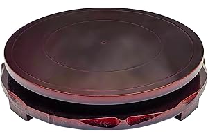 ZYDYRX Base Bonsai Vintage Base Rotonda Legno Base Vaso Intagliato Base Legno Girevole Diametro 16 CM Base Legno Intagliato per Vasi Fiori Gemme Teiere