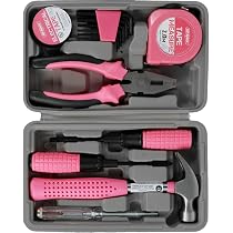 KTCINA 13Pcs Pink Tool Kit for Women, Multifunctional DIY ...