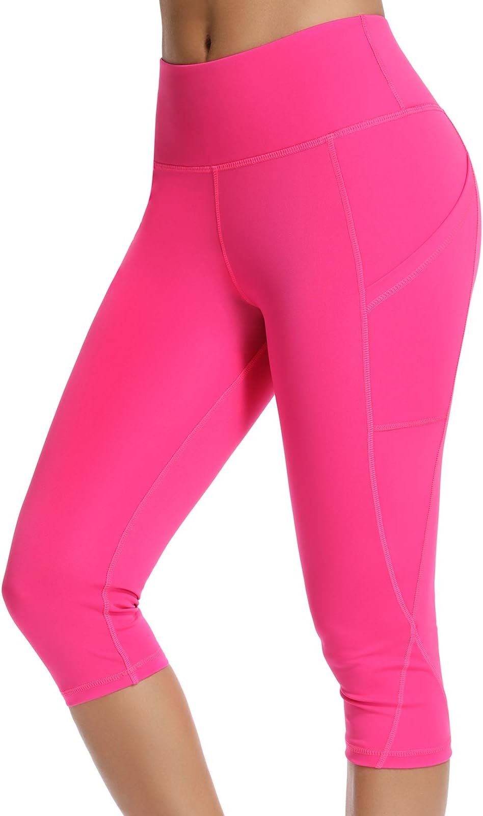 FITTOO Mallas 3/4 Leggings Mujer Pantalones de Yoga Alta Cintura Elásticos y Transpirables GP1180 3/4 Rosa L
