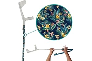 ‎MY ADD ON myCover - Trendige Hülle für Krücken und Gehstöcke, passend für alle Krücken und Gehstöcke, elastischer Stoff, waschbar (Blumen - 1 Stück)