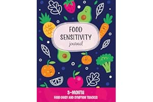 Food Sensitivity Journal: Cute 3-Month Food Diary and Symptom Tracker, Low-FODMAP Food Diary, IBS Diet Notebook, Food Allergy Logbook