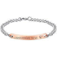 Partner-Armband Mit Kreuz – Edelstahl In Roségold, Schwarz Oder Silber Für Paare & Freunde