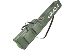 Lixada Angelrute Tasche 130cm Zwei Schicht Angelgerät Werkzeug Tragetasche Träger Reisetasche Angeln Abdeckung Tasche