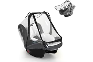 Ksvaye Car Seat Rain Covers, Universal Car Seat Raincover, Waterproof Baby Car Seat Cover, Transparent Baby Rain Cover with Side Ventilation and Quick-Access Large Window for Maxi Cybex COSI and More