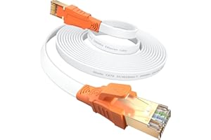 NIXSTO Cable Ethernet 0.5m/1m/3m/5m/10m/15m/20m/25m- Cat 8 Cable de Red Alta Velocidad 40Gbps 2000MHz Cable LAN Plano con Conectores RJ45 para Routers,Módems,Consolas,más Rápido que el Cat5e/Cat6/Cat7