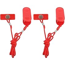 Cable Sécurité Tapis Course - Verrouillage Magnétique Rouge - Arrêt D'Urgence Universel - Taille Medium Verrouillage Magnétique Universel