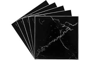 FANTASNIGHT Tile Stickers 50Pcs 15x15cm Black Marble Self Adhesive Wall Tiles Sticky Back Plastic Tiles Vinyl Waterproof Peel and Stick on Tiles for Kitchen Bathroom Backsplash Splashback Home Decor