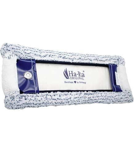 Ha-Ra Panno per pavimenti bianco, corto, 42 cm, durevole, per la pulizia di pavimenti e pareti, rivestimento per mocio in misto cotone, lavabile e assorbente