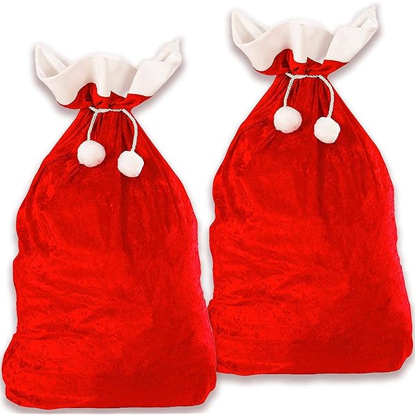 W WIDMANN MILANO Party Fashion 1561X - Sac Du Père Noël, En Velours, 60 X 100 Cm, Rouge Et Blanc, Saint Nicolas, Sac, Accessoire, Accessoires, Fête à Thème, Carnaval, Noël