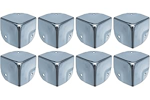 HMF 14966-09 metalowe zabezpieczenie narożników do walizki, 8 sztuk, 40 x 40 x 40 mm, kolor srebrny, ocynkowany