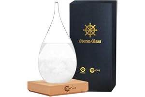 3DHOME Cristal de tormenta Elegante Escritorio Creativo Botella Decorativa Gota de Agua Barómetro de Vidrio Cristal de tormenta Pronóstico del Tiempo Botella Estación meteorológica (X-Large)