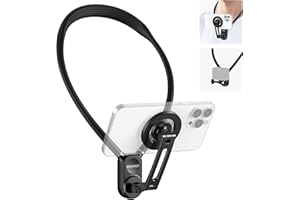 NEEWER Soporte magnético para el Cuello, Soporte de Pecho para trípode de Cuello Manos Libres Compatible con GoPro dji Insta360 iPhone 15 Android, Soporte de teléfono para Video POV, GP16