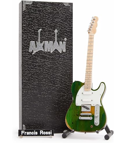 Réplica De Guitarra En Miniatura De Rick Parfitt A Escala 1/4, 25 Cm, Con Soporte Y Caja De Exhibición