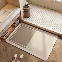 Tapis de bain diatomite 60 x 39 x 0,9 cm antidérapant absorbant séchage