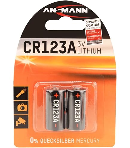 Blister 2 Piles Lithium CR123A / CR17345 Panasonic - 3V, 1450 MAh - Pour Flashs, Lampes Torches, Détecteurs