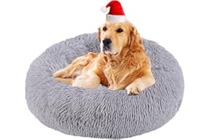 Lohofrnny katzenbett Flauschig, 80 cm Katzenbett Waschbar Flauschiges Hundebett, Donut Hundebett Weiches Plüsch Rundes Hundesofa für Kleine, Mittelgroße und Große Hunde, Katzen