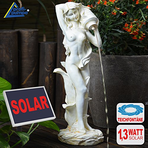 GARTENBRUNNEN SOLAR SPRINGBRUNNEN Teichpumpe Set "Muse mit Wasserkrug", SOLARBRUNNEN für Garten, Gartenteich Terrasse, Teich, Balkon, sehr DEKORATIV, OPTIMIERTES MODELL mit SOFORT-START-FUNKTION SET SOLAR TEICHPUMPE SOLAR WASSERSPIEL VOGELBAD