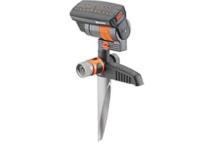 Gardena 18709-81 ZoomMaxx Oscillating Sprinkler on Metal Step Spike, Grey, Orange