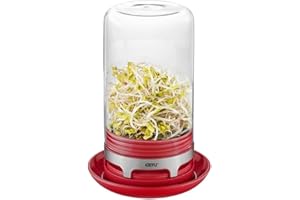 Gefu sprout jar Bivita, raspberry red incl. sprout mix 120 g sprout cultivation jar