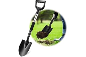 DAKEPOLE Pelle de jardin - Manche long de 70 cm - Bêche robuste pour creuser, pelle ronde en métal pour le jardin