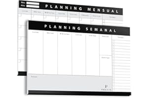 Previs Combo Planificador Semanal + Planificador Mensual A4 - Organizador de Escritorio - Ideal Para Oposiciones, Estudios, Trabajo.