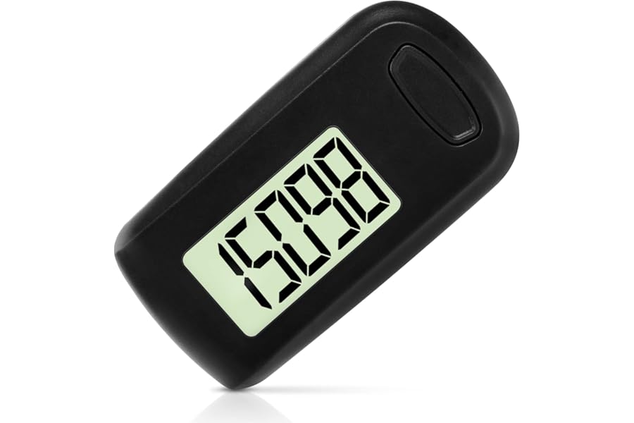 Flintronic Large Screen 3D Walking Pedometer, Portable Sports Pedometer with Clip Lanyard, Track Steps in Real Time, for Older Kids/Fitness Men/Women/Elders