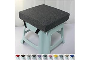 SDNAM Cojín Grueso de 5/8 cm Cojines para Silla de Taburete para Silla de Comedor, Cuadrado para Silla de Comedor, Antideslizante, para el hogar, la Escuela, Taburete(Dark Gray,35x35x5cm)