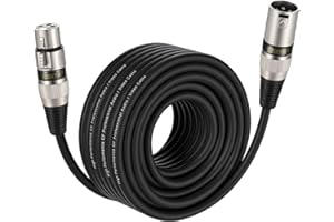 EBXYA XLR-Kabel, Mikrofonkabel, 15 m, Stecker auf Buchse, 3-polig, symmetrisches XLR-Kabel, DMX-Patchkabel