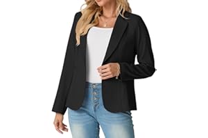 GRECERELLE Womens Blazer Suit Long Sleeve Ladies Jackets Casual Elegant Work Office Blazers Work,Wedding with Buttons Pockets for Women UK 8-20