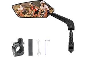 KEELYY Specchietto retrovisore per bicicletta con manubrio in vero vetro, specchio regolabile per bicicletta, infrangibile e durevole, specchietto retrovisore sinistro per bicicletta elettrica