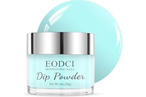 Juego de uñas de polvo de inmersión de 1 onz/28 g, eodci Dip Powder Nail Starter Kit Azul Claro Dipping Powder Acrílico Polvo Brillo para Uñas Arte Manicura DIY Salón
