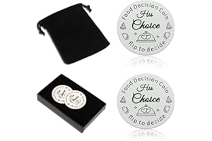 DSLSQD Funny Food Decider Coin, Double-Side Food Decision Wedding Gifts with Box for Newlyweds Couple Giftsdate Night Idea Gifts for Boyfriend Girlfriend Wife Husband Valentines for Women Men