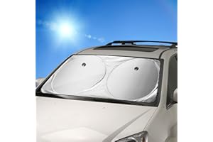 Sonnenschutz Auto frontscheibe, FRECOO hitzeschutz Auto frontscheibe mit Saugnäpfen für Frontscheibe Auto Sonnenblende,Faltbarer Schutzschirm Sonnenblende für Kinder, Hunde Mit UV Schutz,160 * 80 cm