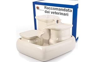 Miaustore fontanella per gatti ceramica con sensore di movimento - 3.4 litri, silenziosa, fontana gatto senza plastica, non ha bisogno di filtri - dispenser acqua automatica per gatti (Latte)