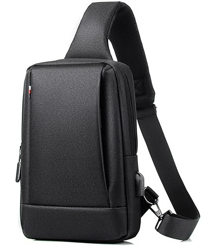 Zaino Monospalla EIHI Mini - Leggero, Impermeabile, Per Sport E Uso Quotidiano, Nero - Foto 4