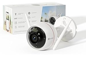 EZVIZ Kamera 4 MP WLAN IP do użytku na zewnątrz, Wi-Fi, kamera monitorująca z funkcją rozpoznawania osób AI, noktowizorem kolorowym i dwukierunkowym audio, odporna na warunki atmosferyczne IP67,