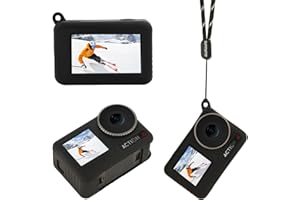 TACILIN Custodia in Silicone per DJI Osmo Action 4/ Action 3, Custodia Protettiva con Cordino, Protezione Coperchio Della Copertura, Anti-graffio Anti-Polvere Anticaduta, Fotocamera Accessori Cover Case