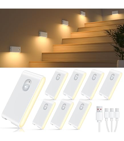 Dimmable Veilleuse Detecteur De Mouvement USB Rechargeable Lampe Detecteur De Mouvement Interieur Lumiere Chaude Pour Couloir De Cuisine Armoire 98442382